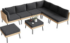 Aoxun 8-Piece Patio Furniture Set, Wicker Outdoor Furniture - Image 9