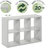 Furinno CUBICLE Book Shelf, 6-Cube Bookshelf, Extra Thick Frame Horizontally & - Image 8