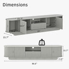 86.61'' Tambour TV Stand for 55-85 Inch, Entertainment Center - Image 2