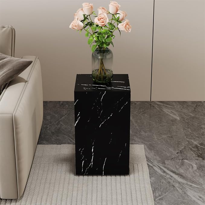 End Table, Side Table Living Room Table, Faux Marble Sofa Couch Bedside - Image 6