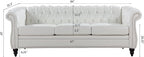 LEVNARY Chesterfield Sofa, Classic Tufted Upholstered Leather Couch, Modern 3 - Image 4