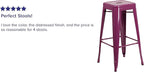 Flash Furniture Commercial Grade 30" High Backless Purple Indoor-Outdoor - Image 4