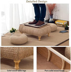 Japanese-Style Rattan Floor Table - Image 5