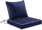 MIULEE Navy Outdoor Seat Cushion 24x24 Inch Waterproof & 3 Year Fade Resistant by MIULEE