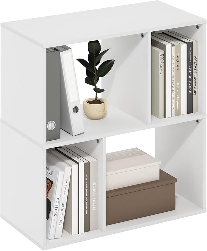 Furinno DALY Book Shelf, 4-Cube Bookshelf, Cube Storage Organizer Bookcase by Furinno-FitsYourSpaceFitsYourBudget