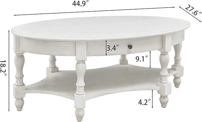 Solid Wood Oval Coffee Table - Image 2