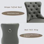 KCC Faux Leather Dining Chairs Set of 4, Upholstered High-end Tufted Dining - Image 5