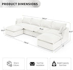 6 Seat U Shape Modular Sectional Couch Sofa - Image 2