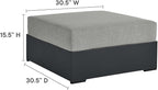 Modway Tahoe Aluminum Ottoman Gray - Image 3