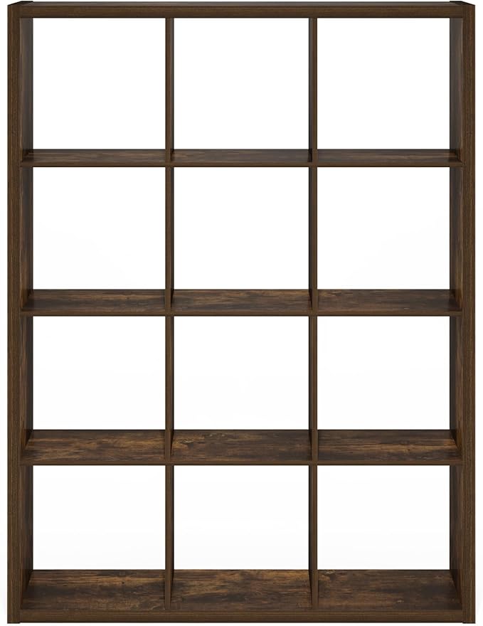 Furinno Cubicle Book Shelf, 12-Cube Bookshelf, Extra Thick Frame Reversible - Image 10