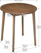 HOOBRO Bamboo Dining Table, Round Dining Table - Image 2
