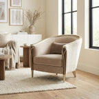 Michael Amini Villa Cherie Brown Side Chair Porcini Velvet Upholstery Solid & - Image 8