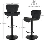 Nalupatio Modern Bar Stools Set of 2, Adjustable Faux Leather Upholstered - Image 2