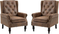 Mid-Century High Wingback Chair Set of 2, Microsuede Accent Chair Armchair by Lin-Utrend