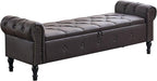 Storage Bench for Bedroom, Faux Leather King Size Bench - Image 9