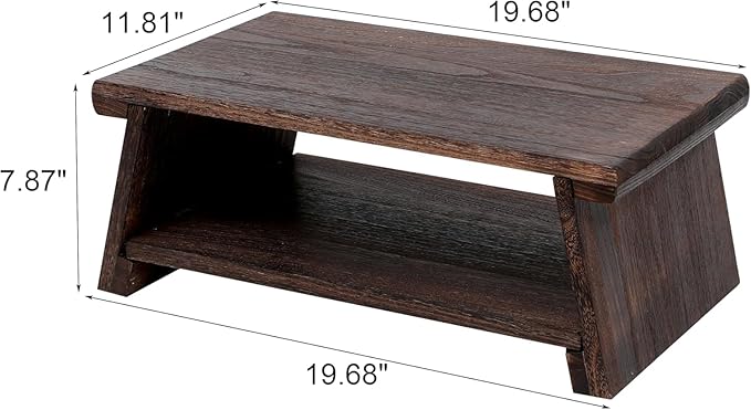 Japanese Altar Table, Vintage Black Minimalist Low Coffee Table, Foldable - Image 2