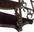 54'' Dark Brown Retro Wooden Sofa Table - Image 5