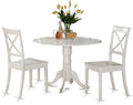 East West Furniture DLBO3-WHI-W 3 Piece Dining Room Table Set Contains a Round by EastWestFurniture
