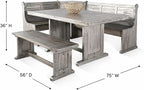 Pemberly Row 4-Pieces Dining Set Wood, Rectangular in Alpine Gray - Image 5