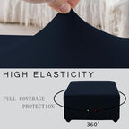 Super Stretch Ottoman Cover- Soft Form Fit Ottoman Cover Rectangular Ottoman - Image 5