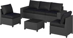 Aoxun Patio Furniture Set, Widen Armrests Wicker Outdoor Sectional - Image 10