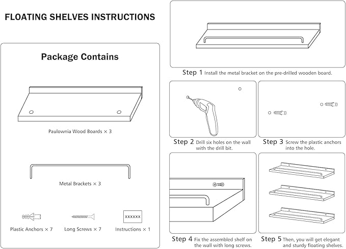 RYOFOBETTO Small Floating Shelf, 6X9 Inches Farmhouse Wall Shelves - Image 7