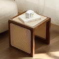 Japanese Style Wood Rattan Stool Side Table Multi-Functional Shoe Bench Night by Unknown