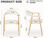 DUMOS Dining Chairs Set of 4, Linen Fabric Upholstered Kitchen Side Chairs - Image 2