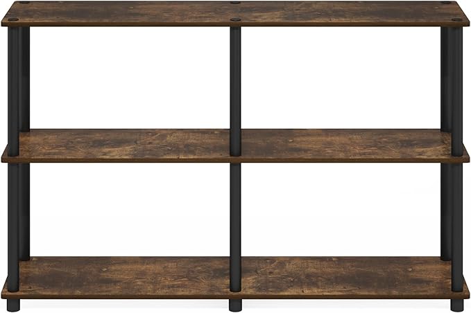 Furinno Turn-N-Tube Storage Shelves, 3-Tier 47.4 Wide Book Shelf, Corner Shelf - Image 6