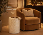 PEMAR Capiz Shell Cylinder Drum End Table Nacre Side Table Stool Round Drum - Image 5