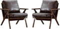 Bonzy Home Mid Century Modern Chair, PU Leather Accent Chairs Set of 2 by BonzyHome