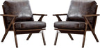 Bonzy Home Mid Century Modern Chair, PU Leather Accent Chairs Set of 2 by BonzyHome