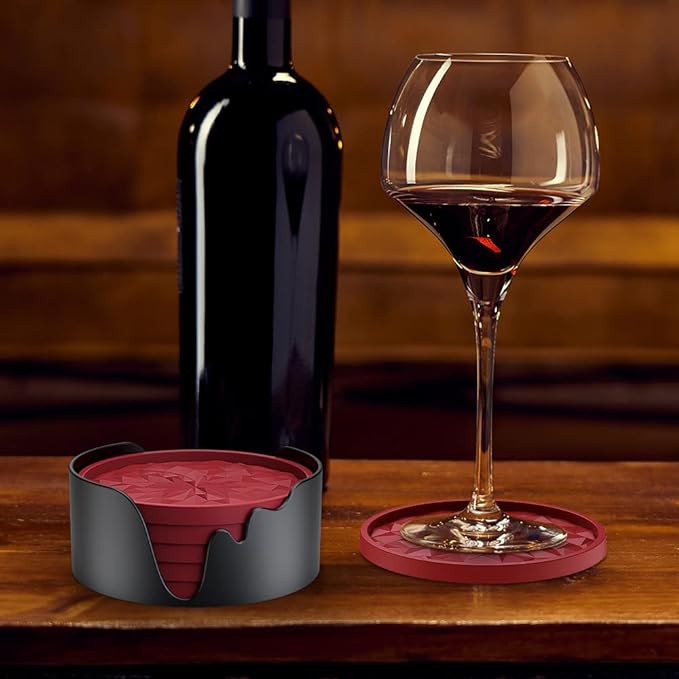 ME.FAN Silicone Coasters with Holder, Drinking Coasters - Image 6