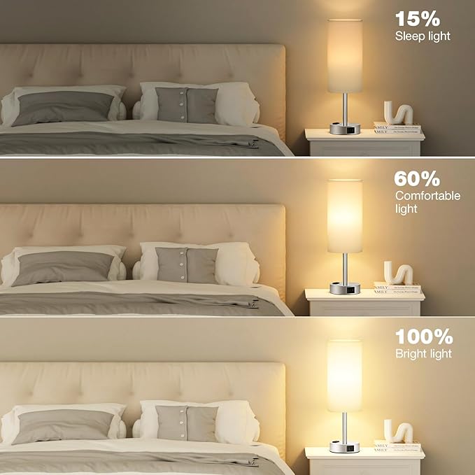 Fenmzee White Touch Bedroom Table Lamp - Image 5