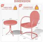Patio Bistro Set Retro Metal Outdoor Seating Conversation 3 Pieces, 2 C-Spring - Image 2
