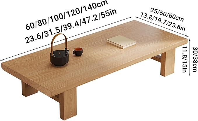 Japanese Modern Tatami Coffee Table, Solid Wood Tatami Tables, - Image 2