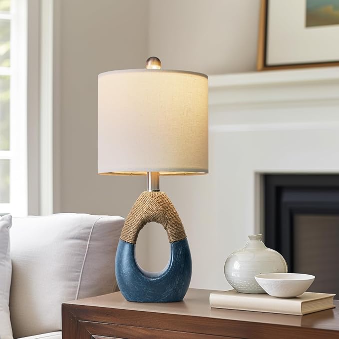 OYEARS 19" Boho Bedside Lamps Set of 2, Suitable - Image 5