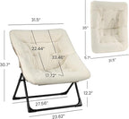 Comfy Saucer Chair for Adults, Soft Faux Fur Bedroom Chair, Accent Dorm Chairs - Image 3