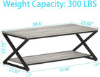 HSH Rustic Grey Coffee Table, Modern Minimalist Living Room Table - Image 2