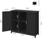 TaoHFE Black Buffet Cabinet, Modern Narrow Sideboard Buffet Cabinet Wooden Side - Image 3