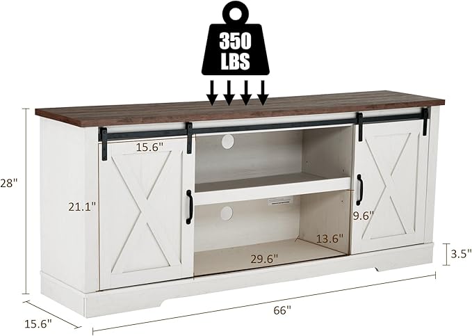 AMERLIFE 66" Farmhouse TV Stand - Image 2