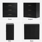 Wooden Dresser with 3 Large Drawers, Modular Media Console Storage Chest of - Image 8