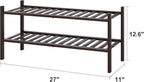 viewcare 2-Tier Shoe Rack for Entryway, Bamboo Shoe Rack for Closet, Free - Image 3