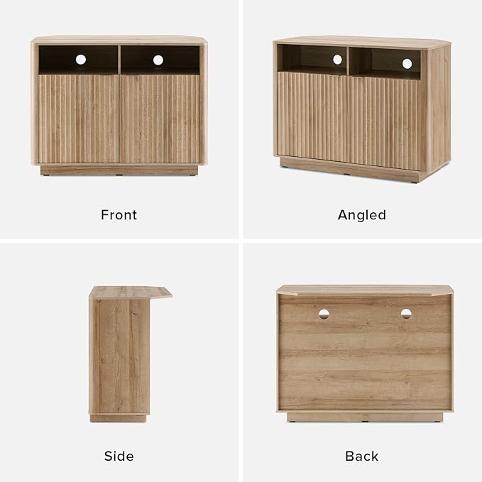 mopio Brooklyn Corner Storage Cabinet, Mid Century Modern Buffet, Entertainment - Image 6