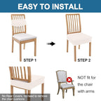 Smiry Waterproof Seat Covers for Dining Room Chairs Set of 2, Stretch Jacquard - Image 5