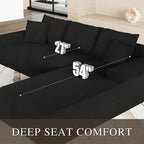 96" L Shaped Modular Sectional Sofa, Boneless Cloud Couch - Image 3