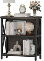 FATORRI Rustic Small Bookshelf for Small Space, Industrial Short Wood Bookcase - Image 6