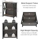 FATORRI Rustic Small Bookshelf for Small Space, Industrial Short Wood Bookcase - Image 2