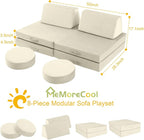 MeMoreCool Kids Play Couch, 8-Piece Modular Foam Sofa - Image 3