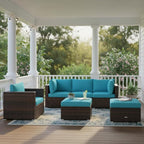 Tangkula 6 Pieces Wicker Patio Furniture Set, PE Rattan Outdoor Sectional - Image 3